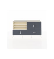 Arges Konsol 5 Raflı Tek Çekmeceli 4 Kapaklı 176x30x99 Aytaşı-Antrasit