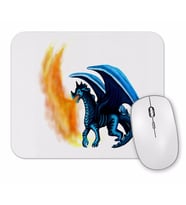 Dragao Em Tons De Azul Cuspindo Fogo Mouse Pad