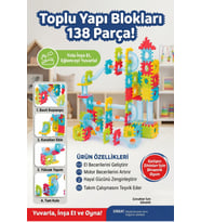 138 Parça Bilyalı Yapı Blokları Eğitici Zeka Geliştirici Labirent Oyuncak Seti 3+ Yaş