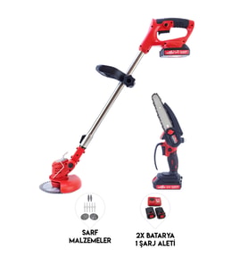 Şarjlı Tırpan + Testere RED