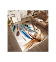 Rovigo Home Dijital Baskı Yıkanabilir Kaymaz Taban Salon Halısı RVG1834-SD667 (Kahverengi)