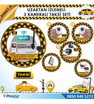 Taksi Kamera Seti 6 Uzaktan Izlemeli 3 Kameralı Wifi 1 Tb Harddisk Dahil