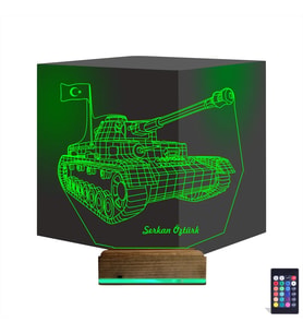 Luvivia Tank Tankçı Asker Kişiye Özel 3D Lamba - Masa Gece Lambası