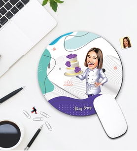 Kişiye Özel Karikatür Pastacı Tasarımlı Mouse Pad 071