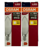 Osram 4,9W (40W) 2700K (Sarı Işık) E14 Duylu Led Ampul (2 Adet)