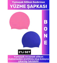 Özel Üretim Su Geçirmez Elastik Yumuşak Yüzücü Havuz Deniz Yüzme Şapkası Silikon Bone 2'Li SET