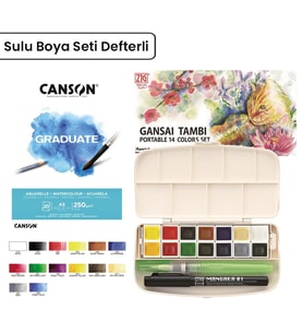 Zig Gansai Tambi Sulu Boya Seti 14lü + Defter