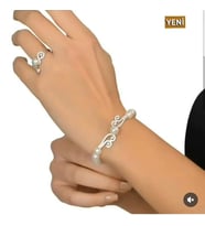 925 ayar papatya silver inci bileklik,inci yüzük.rose,gold,rodaj,