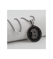 Bitcoin 925 Ayar Gümüş Kolye