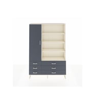 Arges Gardrop 8 Raflı 6 Çekmeceli Tek Kapaklı  132x30x195 Aytaşı-Antrasit