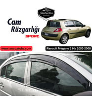 Renault Megane 2 Hb 2003-2008 Uyumlu Mugen Cam Rüzgarlığı Seti Piano Black 4'lü İthal