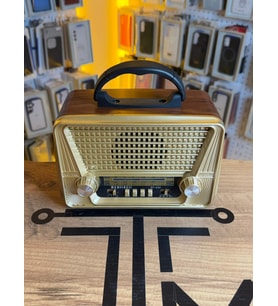 Güneş Panelli Şarjlı Radyo Bluetooth Hoparlör USB SD FM AM Radyo (Kahverengi-A.Kahve)