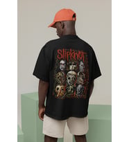Müzik Grubu Slipknot Baskılı Unisex Oversize Rock Metal Tişört