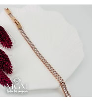 Zirkon Baget Taşlı Pirinç Bileklikler 17,5+2 Cm - Kbl0069