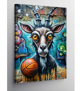 Kanvas Tablo Basketbol Oynayan Keçiler