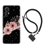 Xiaomi 12 Lite Kılıf Resimli Boyun Askılı İpli Desenli Silikon Flowers Dots 1423