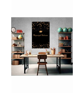 Mezuniyet Hatırası Yıldız Gold Temalı Fotoğraf Panosu Branda 100x150