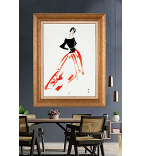 Altın Varaklı  Çerçeveli Paspartulu Tablo uu1229 (Gold)