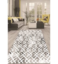 Dijital Kaymaz Taban Yıkanabilir Modern Renkli Salon Halısı Mutfak Halısı Yolluk ND-HT-1337 (Gri)