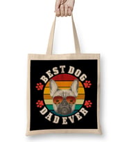 Best Dog Dad Ever Köpek Bez Çanta Uzun Saplı
