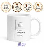 Modern Minimal Tasarım Baskılı Kupa Bardak Özel Hediye Porselen Mug