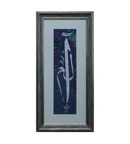 e38 EL İŞÇİLİĞİ ELİF LAM MİM YAZILI EBRU TABLO 38*79 CM - 6601
