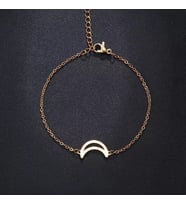 Kişiye Özel 925 Ayar Gümüş Ay Bileklik (Gold)