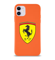 Apple iPhone 11 Uyumlu Lansman Kılıf Ferrari Tasarımlı Altı Kapalı İçi Kadife Kaplı  Kapak (Şeffaf)