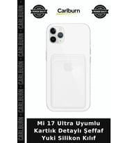 Mi 17 Ultra Uyumlu Kartlık Detaylı Şeffaf Yuki Silikon Kılıf Cep Koruyucu Telefon Ürünleri