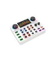 Canlı Yayın Ses Kartı Bluetooth Podcast Ses Kartı Telefon ve Bilgisayar Uyumlu Profesyonel Yayıncı Ses Kartı (Beyaz)