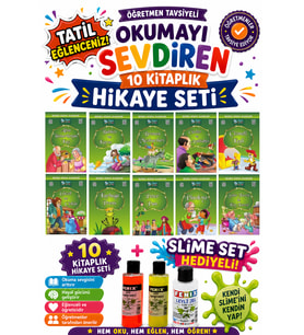 2.Sınıf Öğretmen Tavsiyeli Okumayı Sevdiren 16 Sayfa 10 Kitaplık Hikaye Seti-3 (Slime Set Hediyeli)