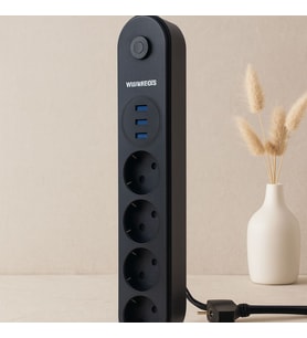 Termal Korumalı Anahtarlı 4'lü Uzatma Kablosu 3 USB 2 m