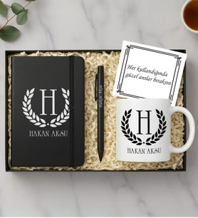 BK Gift Kişiye Özel İsimli Kupa, Defter ve Tükenmez Kalem Hediye Seti-1 Sevgiliye Hediye, Arkadaşa Hediye, Babalar Günü Hediyesi
