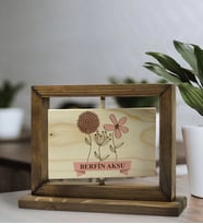 BK Gift Kişiye Özel İsimli Anneler Günü Tasarımlı Doğal Ahşap Dönen Fotoğraf Çerçevesi, Anneler Günü Hediyeleri, Ev Dekoru, Masaüstü Dekoru-4