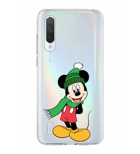 Xiaomi Mi 9 Lite Uyumlu Kapak Mickey Mouse Tasarımlı Şeffaf Silikon Kılıf