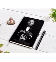 BK Gift Kişiye Özel Godfather Baba Karikatürlü Siyah Defter ve Kalem Hediye Seti-10