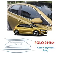 Kml34tuning55 Vw Polo Cam Çerçevesi Nikelajı Komple Krom 2019 -2023 12 Parça Paslanmaz  Çelik Full Set