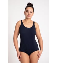 Kadın 675 Büyük Beden Düz Askılı Mayo (Lacivert)