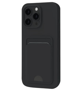 iPhone 16 Plus Kılıf Kelvin Kartvizitli Silikon - Siyah