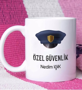 Özel Güvenlik Tasarımlı Kişiye Özel Güvenlik Kupa Bardak