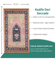 Ravabi Rug Araç İçi İşyeri Deri Taban Namazlık Çantalı Hediyelik Seyahat Seccadesi 70x110cm 21231016