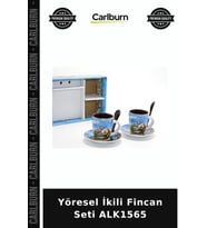 Özel Üretim Kahve Sunum Çeyiz Hediyelik Yöresel İkili Fincan Seti ALK1565