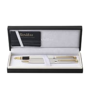 Scrikss Venüs 722 Krom-Altın Dolma Kalem ve Tükenmez Kalem İkili Set 