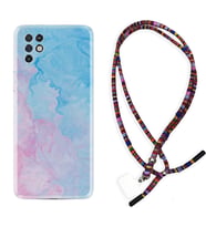 INFINIX Note 11 Pro Note 10 Hot 9 Play Kılıf Boyun Asklı Rasta Silikon Pink Blue Abstract 1385