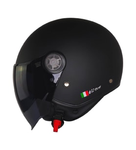 Motosiklet Yarım Kask Güneş Vizörlü ECE 22.06 Motor Kaskı Mat Black