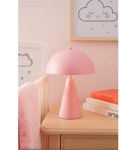 Metal Pembe Abajur Çalışma Bebek Odası Modern Dekoratif Masa Lambası