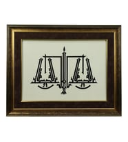 e38 EL İŞÇİLİĞİ HÜSN-İ HAT TERAZİ  BESMELE-İ ŞERİF TABLO 80*62 CM - 6444