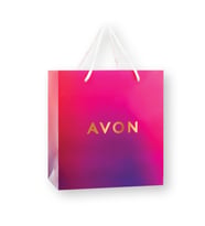 Avon Kırmızı ve Mor Tonların Karton İpli Hediye Çantası (Kırmızı -Mor)