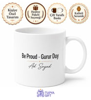 Be Proud Yazılı Gurur Duy Kupa Bardak Motivasyon Hediye Porselen Mug