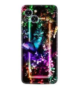 Reeder S23 Max Pro Kılıf Silikon Desen Özel Seri Butterfly Neon 1684